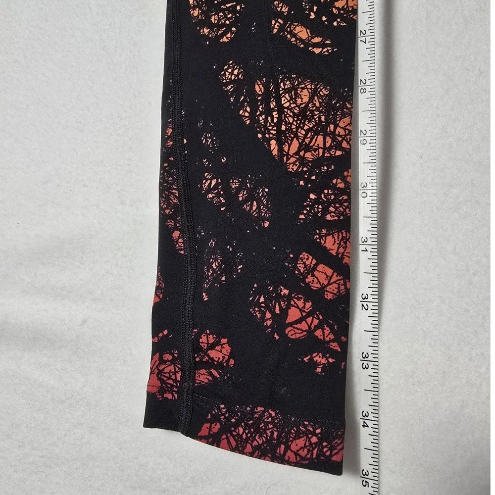 Nike Dri-Fit Women's‎ Running Leggings Black Orange Pink Abstract Tree Size S